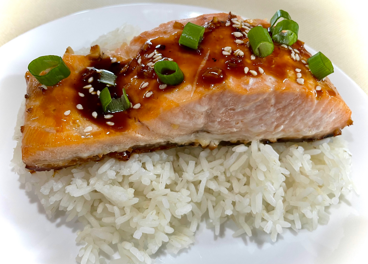 Baked Teriyaki Salmon over Rice