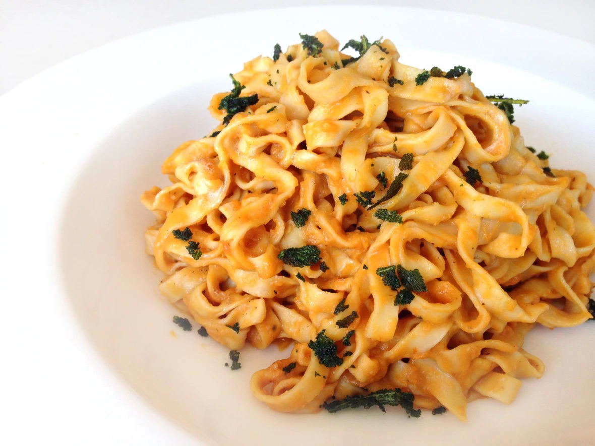 Creamy Sweet Potato Pasta with Crispy Sage