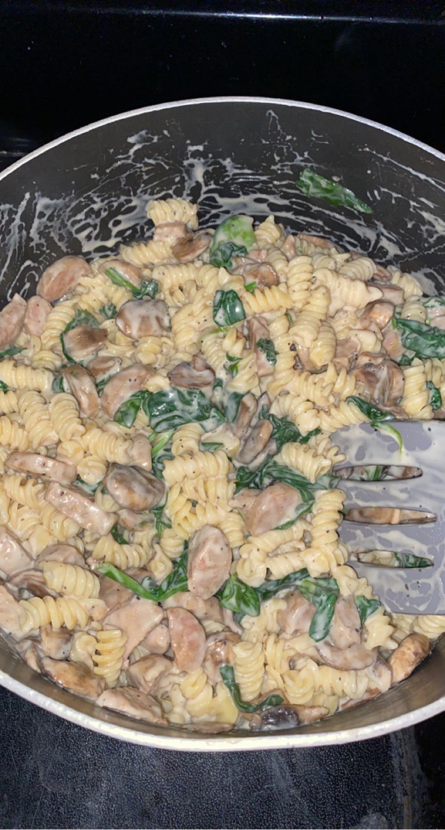Creamy alfredo rotini