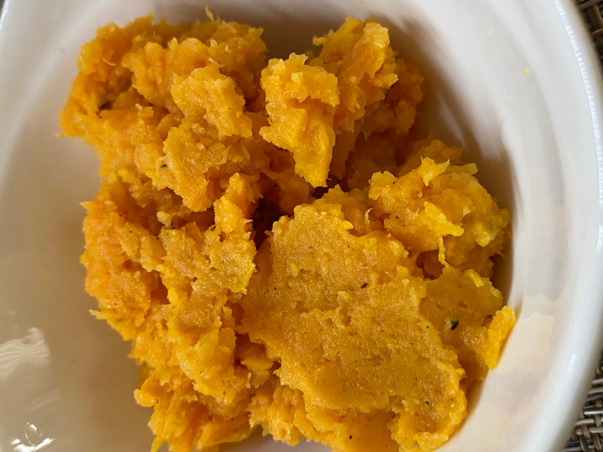 mashed sweet potato
