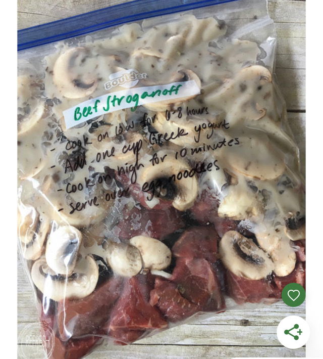 Freezer beef stroganoff