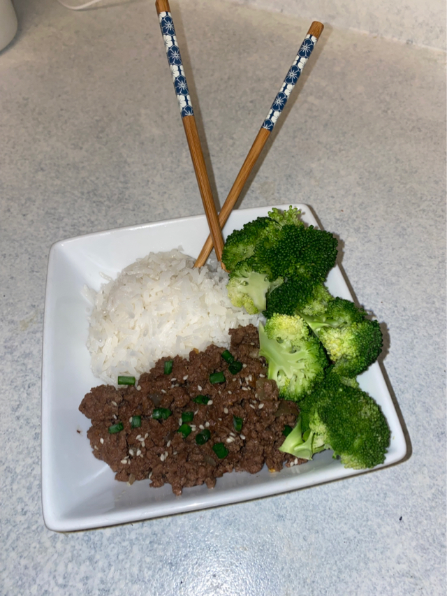Asian Beef with rice