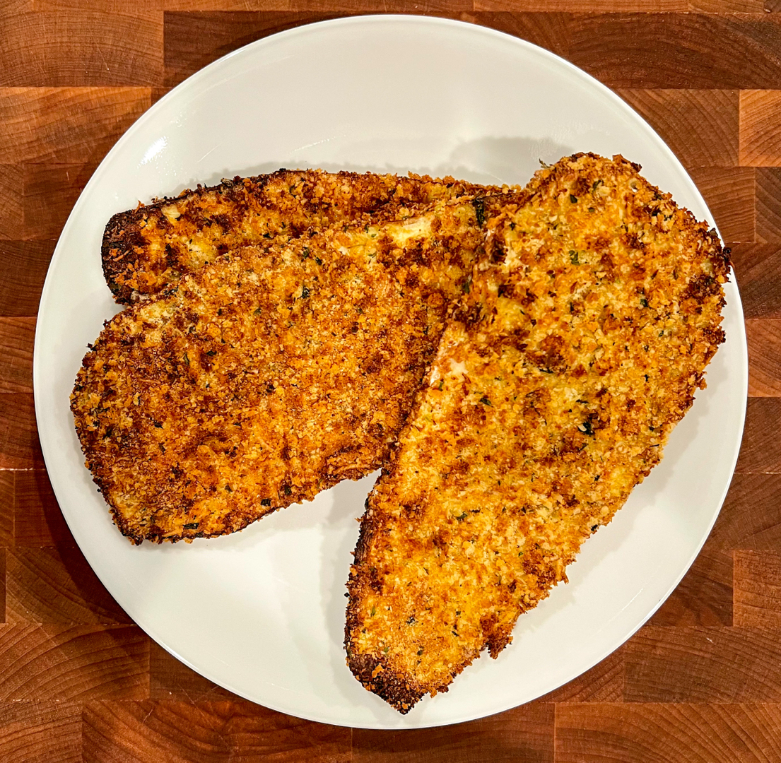 Air fried eggplant