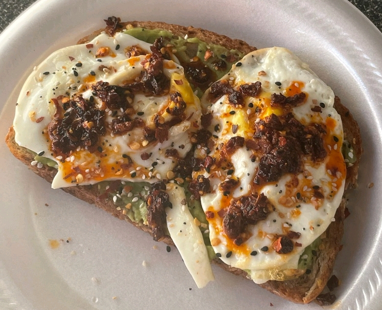 Avocado Egg Toast with Spicy Chili Oil 🌶