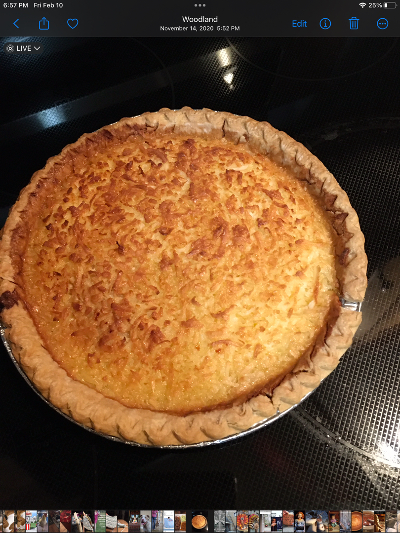 Coconut custard pie