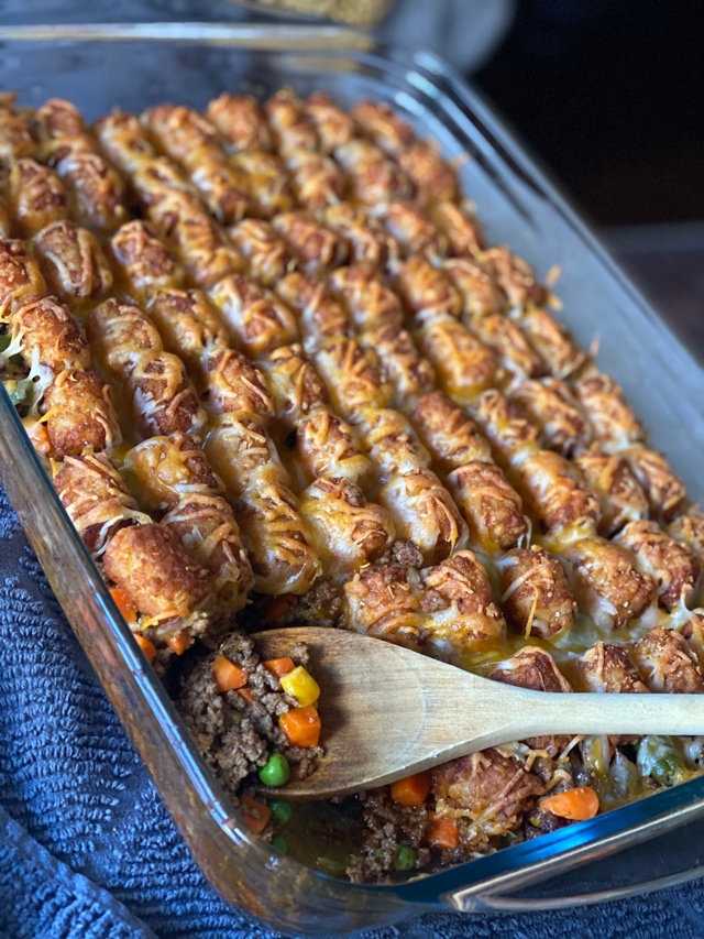 Cheesy Tater Taco Casserole
