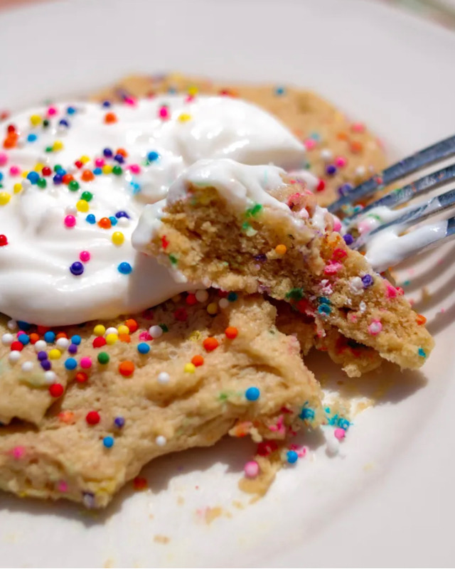 Single Serve Birthday Cake Protein Cookie