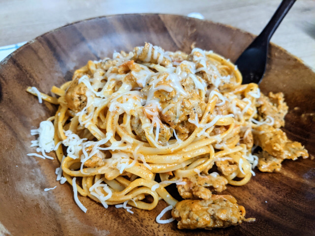 Cajun chicken sausage linguine