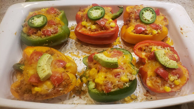Turkey & Rice Stuffed Peppers