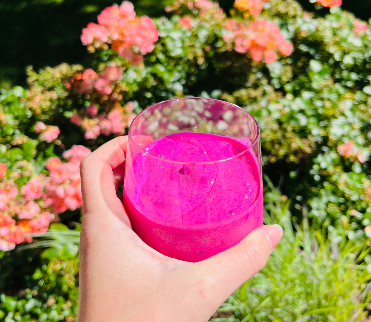 Mango dragon fruit smoothie