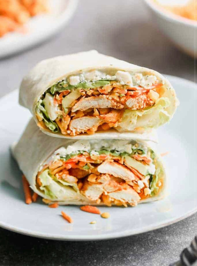 Buffalo chicken wraps