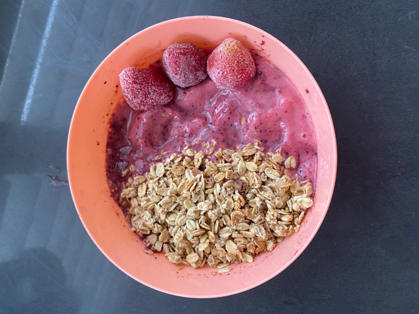 Summer strawberry smoothie bowl