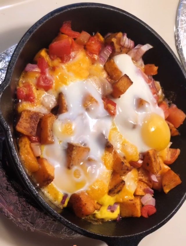 Sweet Potato Egg Bake Hash