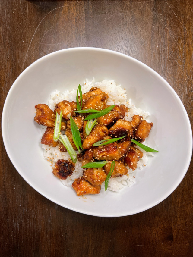 Homemade orange sesame chicken