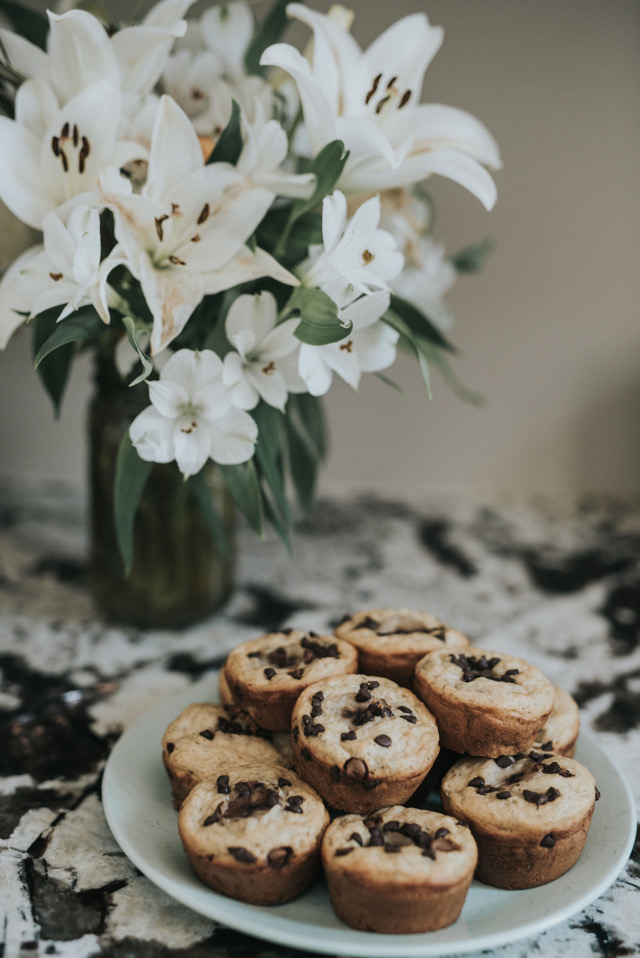 Banana chocolate chip protein muffins