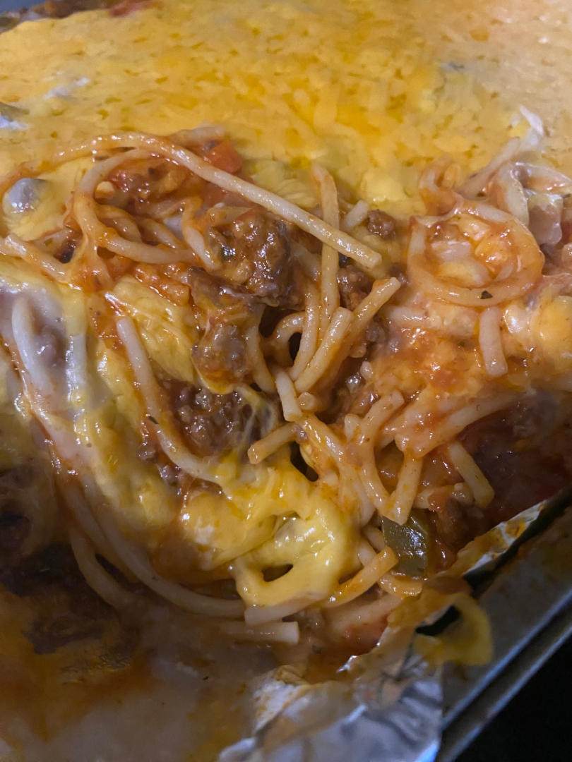 Easy Cheesy Baked Spaghetti
