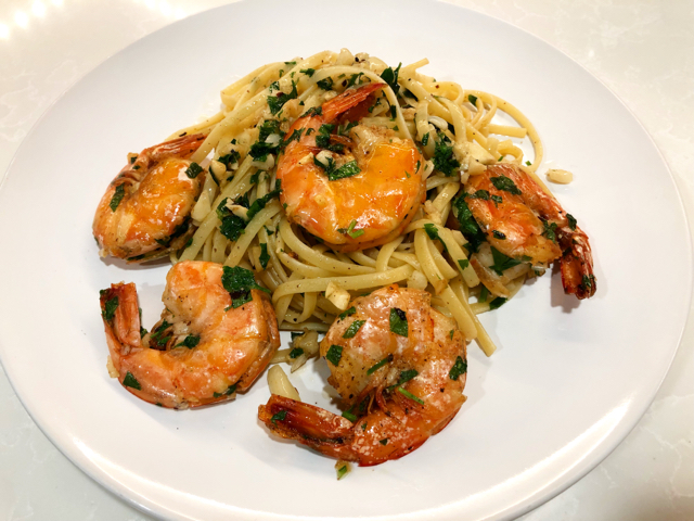 Garlic Shrimp Linguine