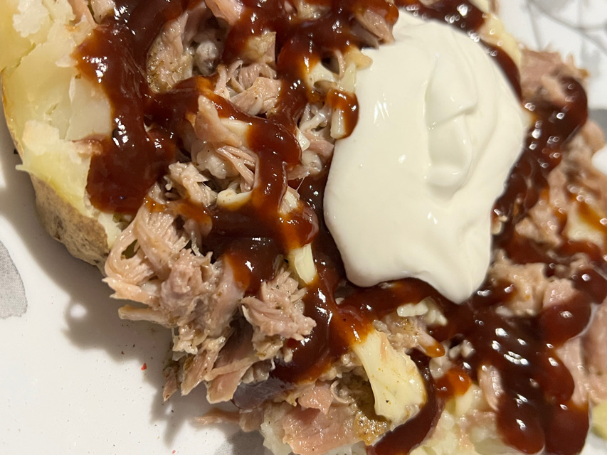 Pulled Pork BBQ Stuffed Baked Potatoes