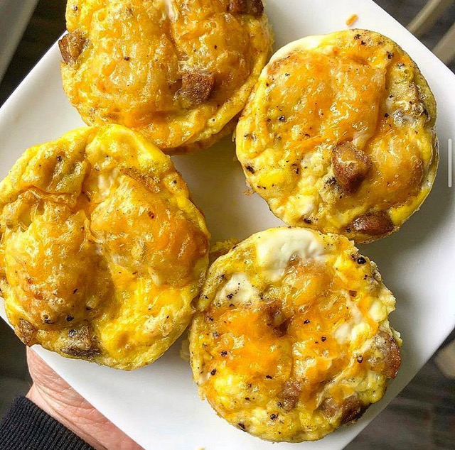 Tator Tot, Sausage, Egg, & Cheese Muffins