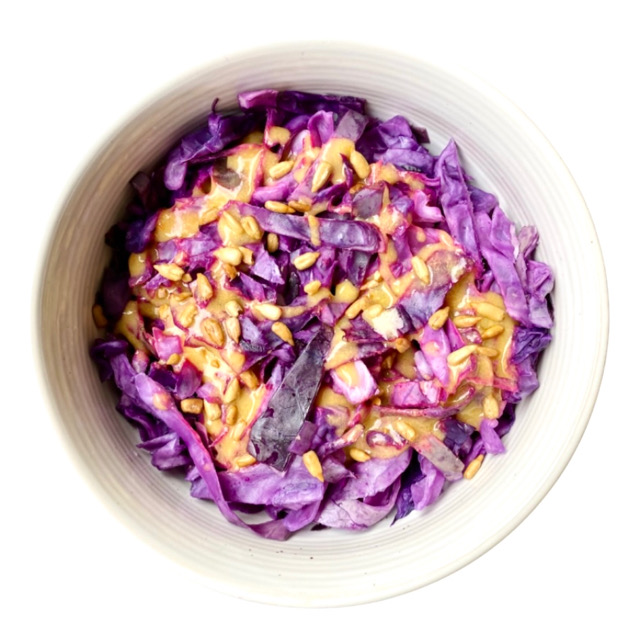 Roasted red cabbage salad