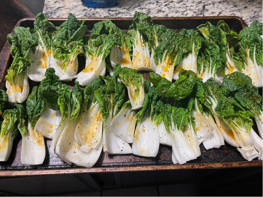 Smoked Buttered Baby Bok Choy