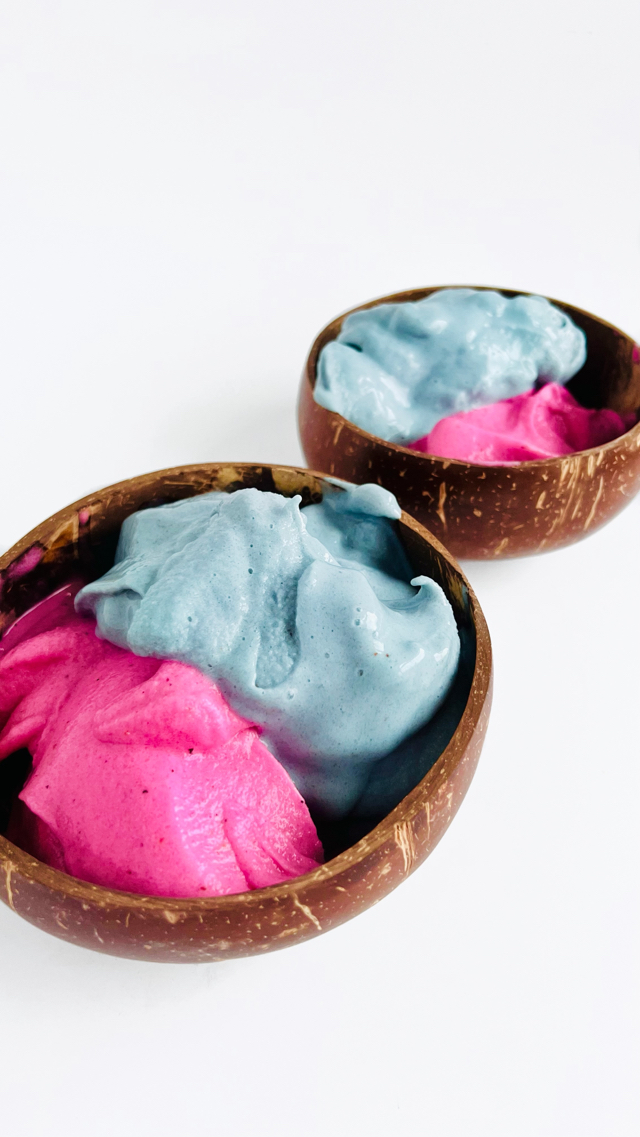 sour blue lime + raspberry smoothies