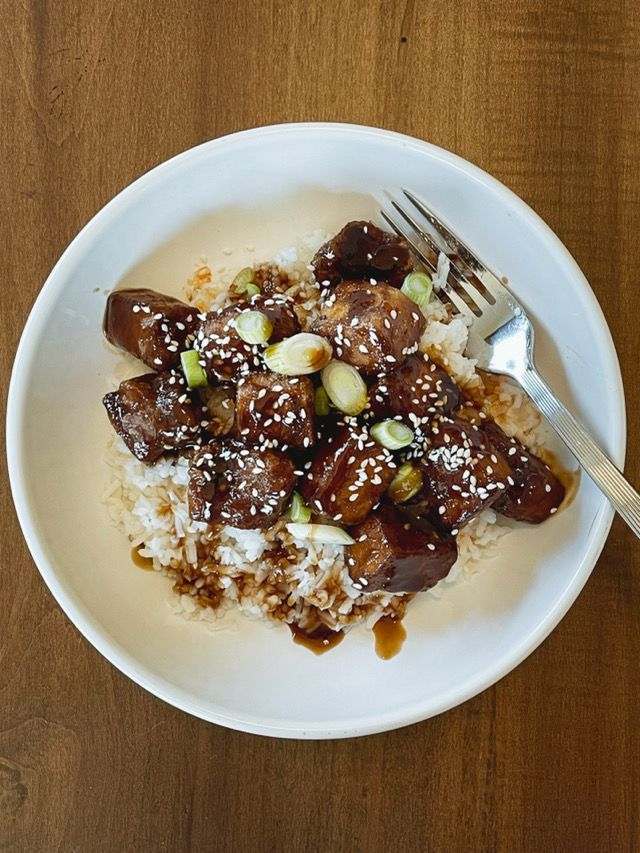 Vegan Crispy Teriyaki Tofu