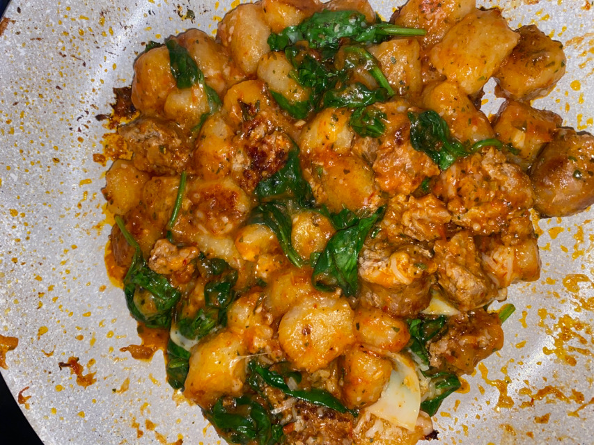 Easy Sausage Cauliflower Gnocchi Skillet