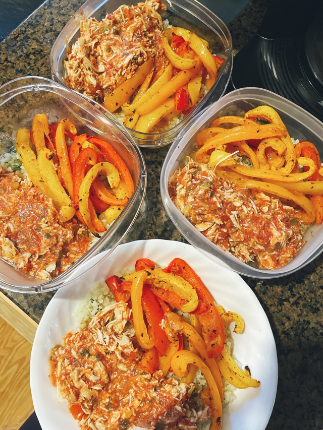 Salsa chicken with fajitas