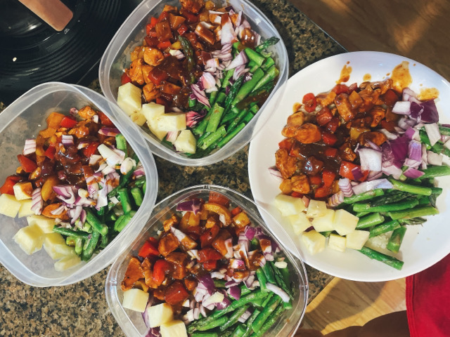 Hawaiian chicken meal prep