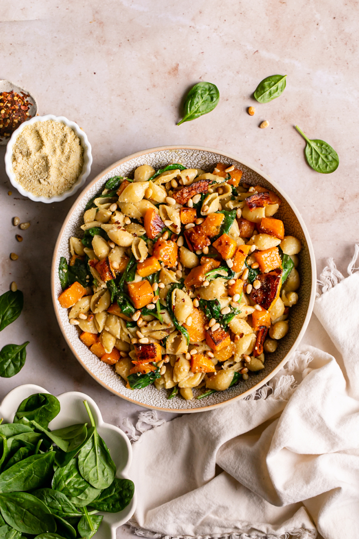 Butternut Squash Spinach Pasta