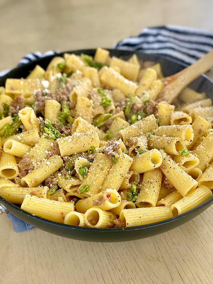 ✨ LEMON, ASPARAGUS, & SAUSAGE RIGATONI ✨