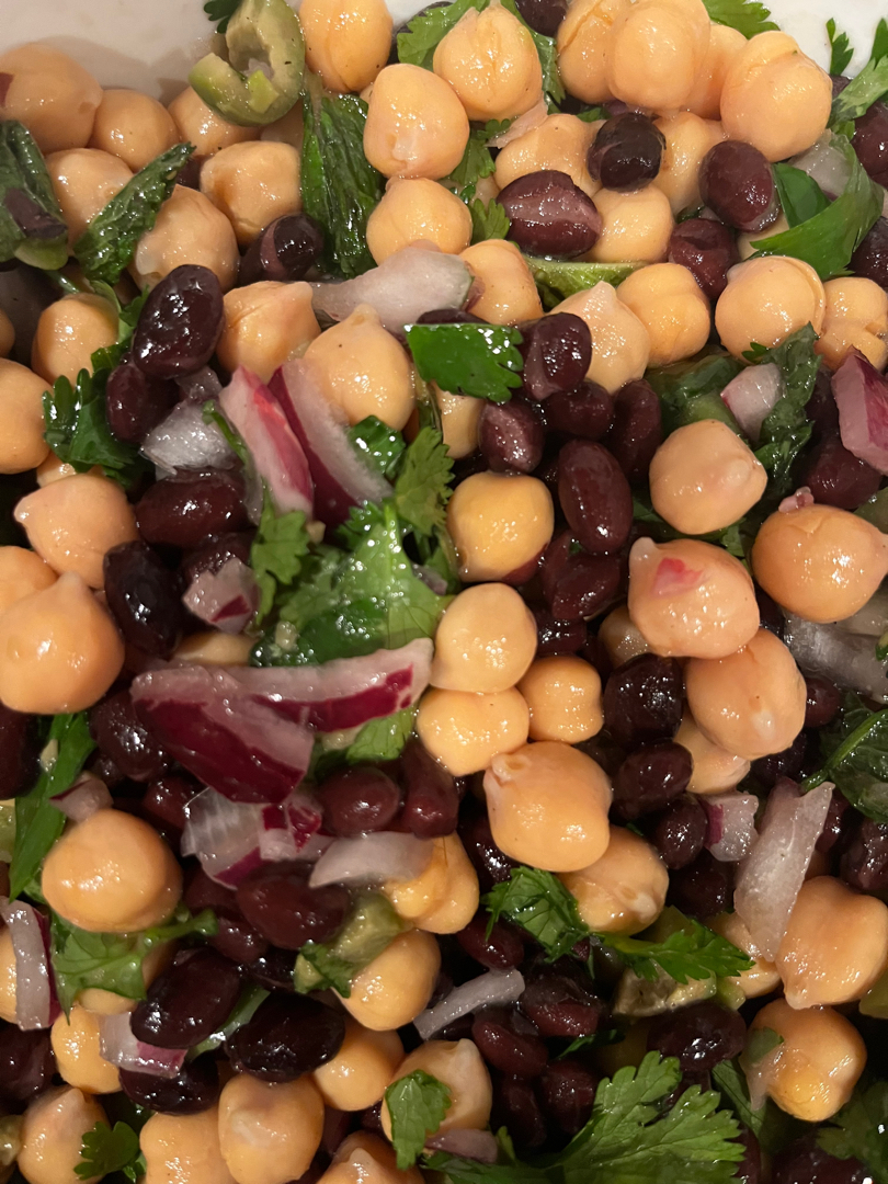 Chick pea black bean salad