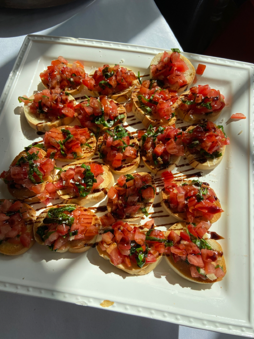 Bruschetta with balsamic glaze