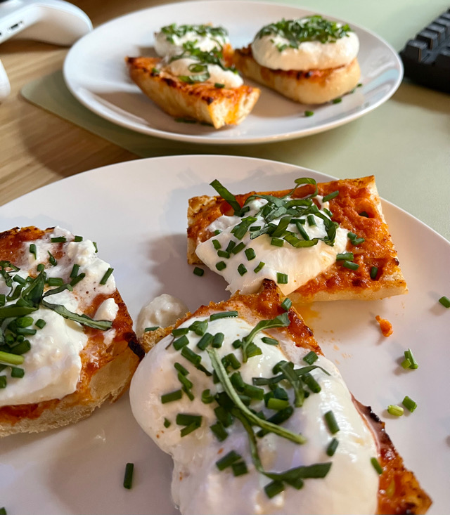 Super easy burrata tomato toast