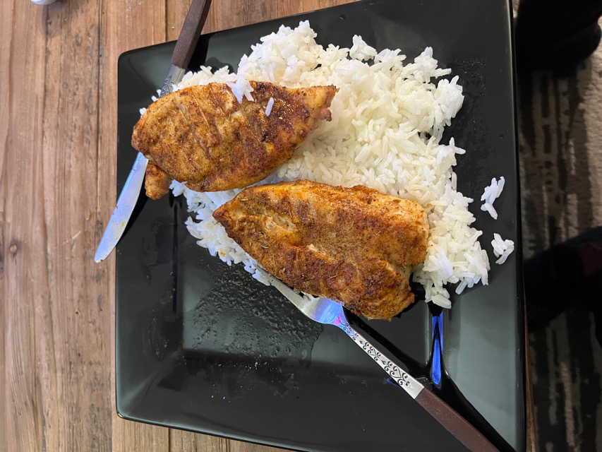 Air Fryer Chicken Breast over Rice