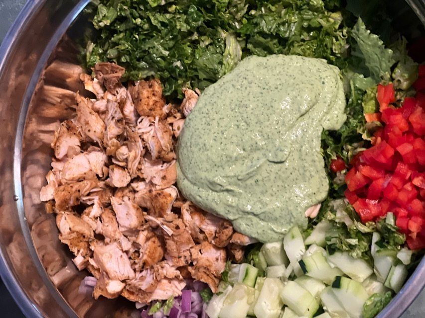 Chicken Taco Salad/cilantro dressing