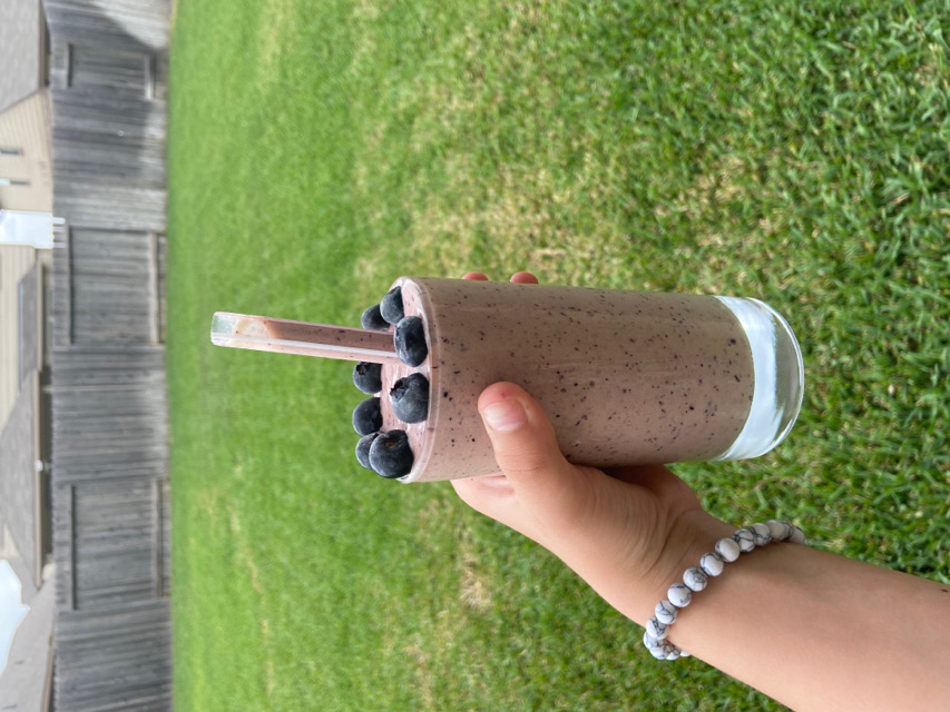 Blueberry, raspberry, banana smoothie!