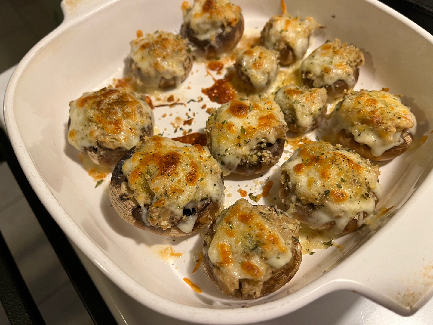 Seafood stuffed mushrooms