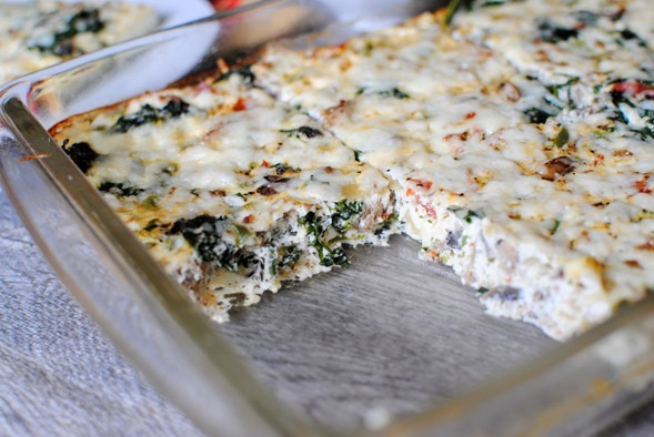 Egg White Spinach Artichoke Dip Bake