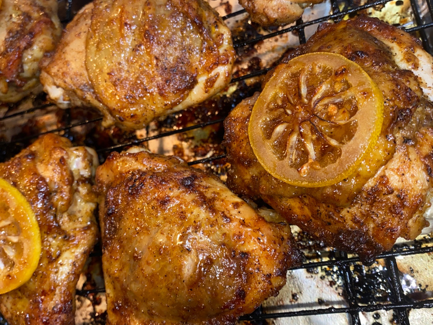 Honey Garlic Lemon Pepper Chicken Thighs