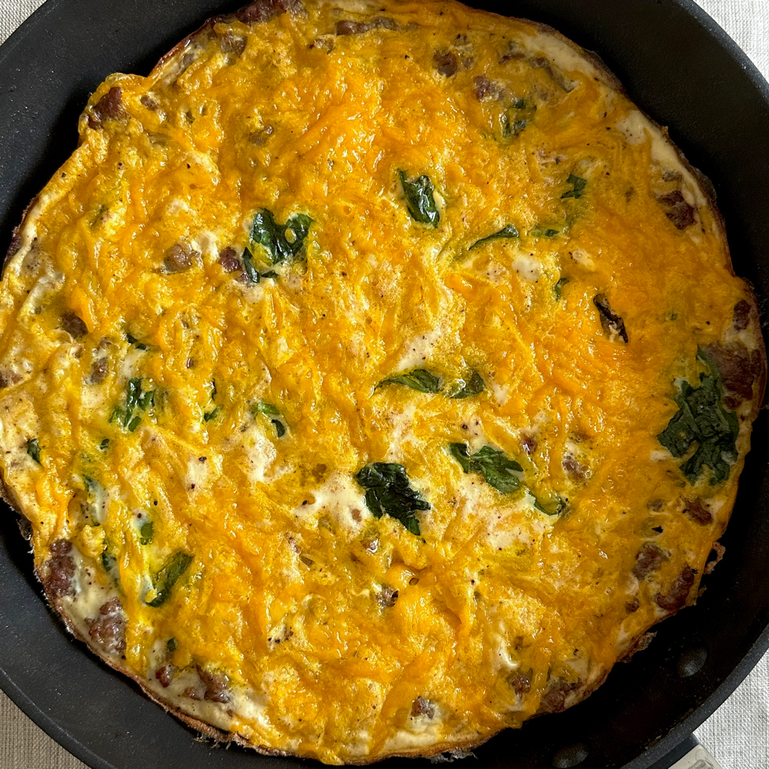 Eggwhite, Sausage, and Spinach Frittata