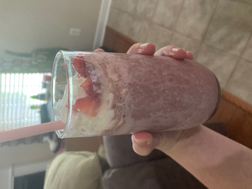 Chocolate covered strawberry milkshake
