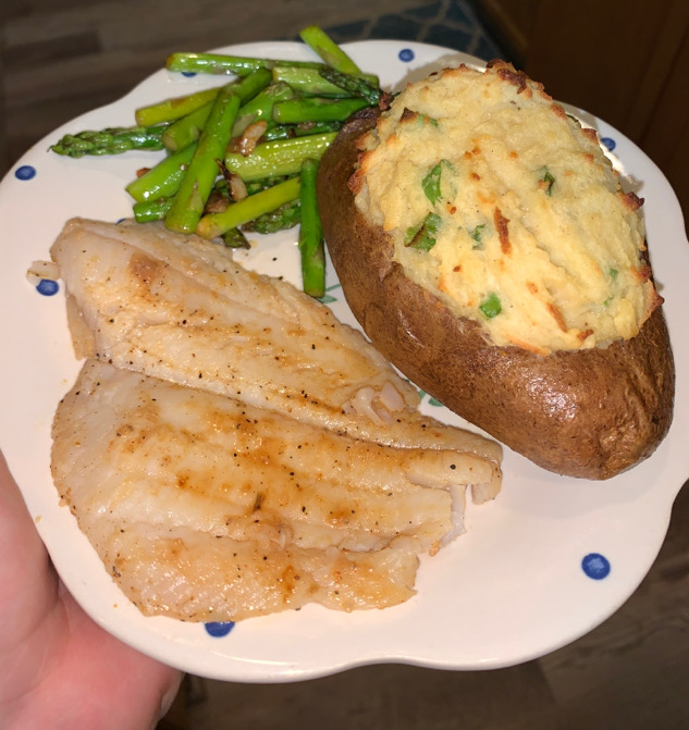 Pan Seared Flounder w/ Twice Baked Potato!