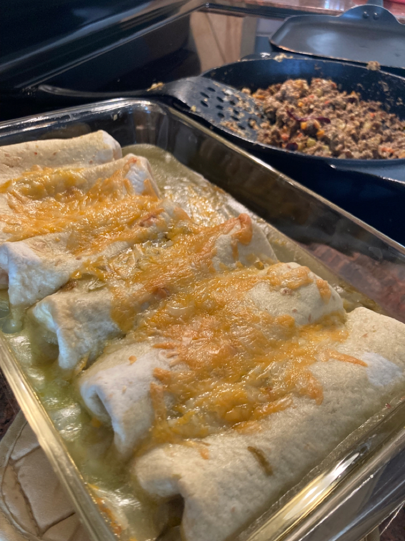 Easy cheesy ground beef enchiladas