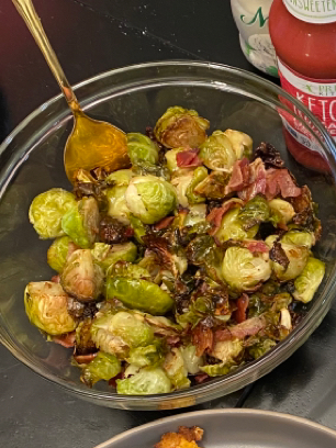 Hot honey, bacon Brussel sprouts