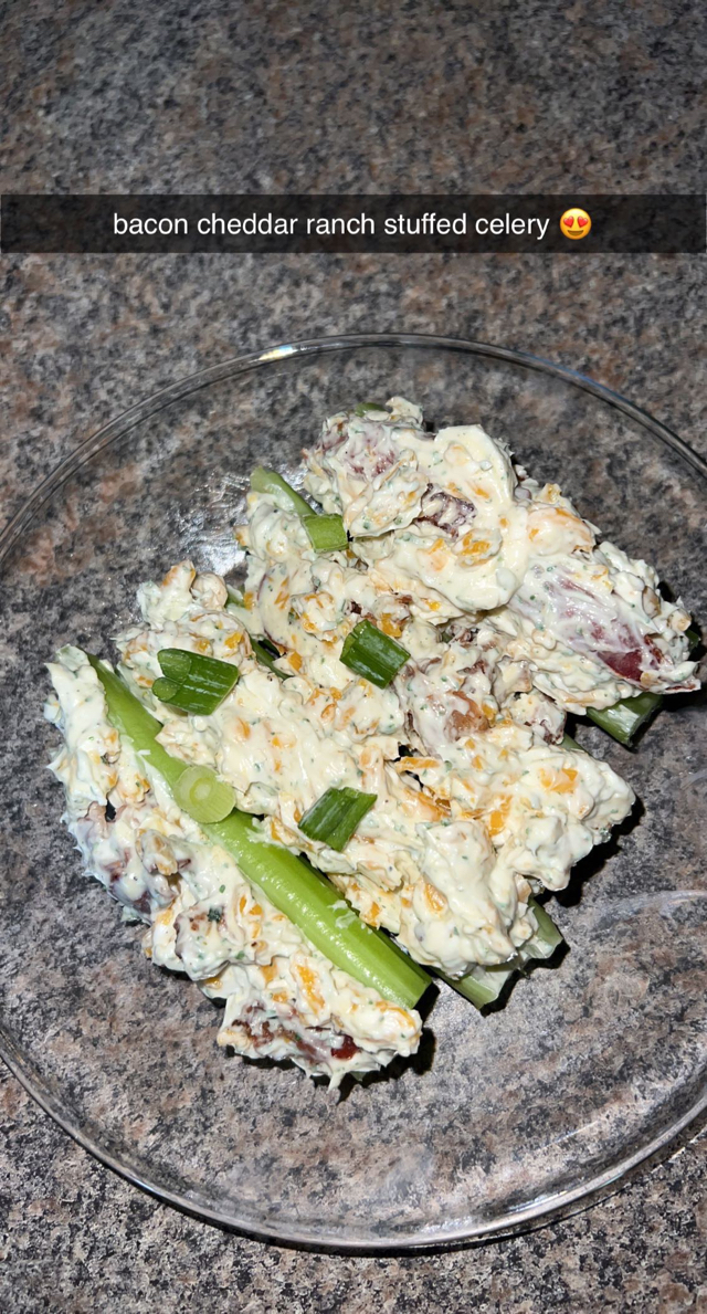 Bacon Cheddar Ranch Stuffed Celery