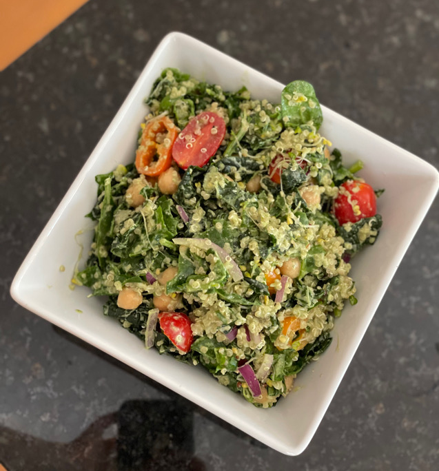Quinoa Salad w/ Cashew Cilantro Dressing
