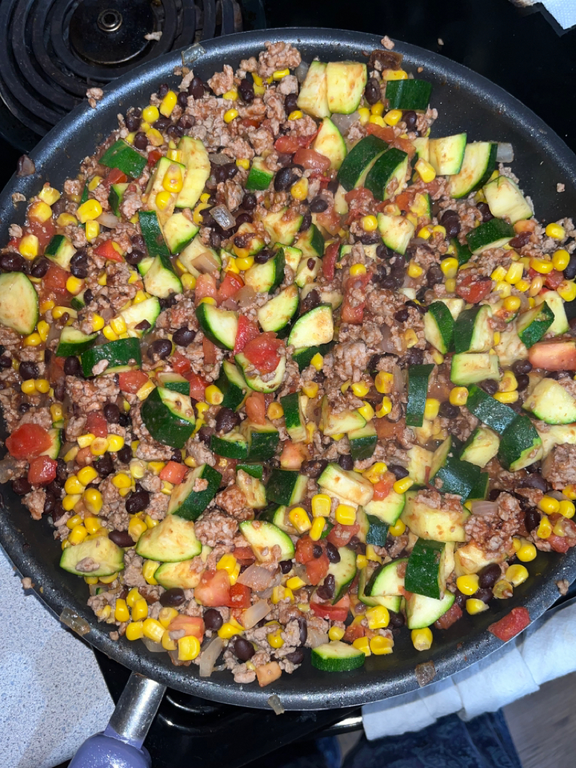 Ground Turkey Zucchini Skillet