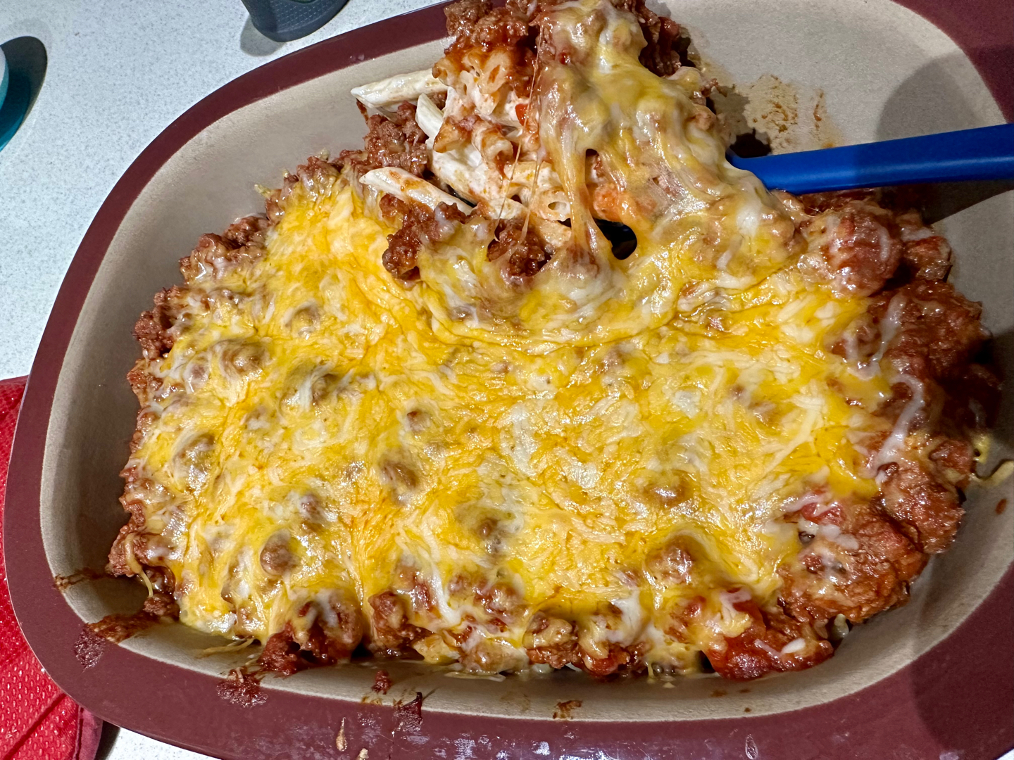 Easy Dinner: Creamy Pasta with Meat Sauce